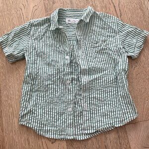 Zara kids Green Striped button up